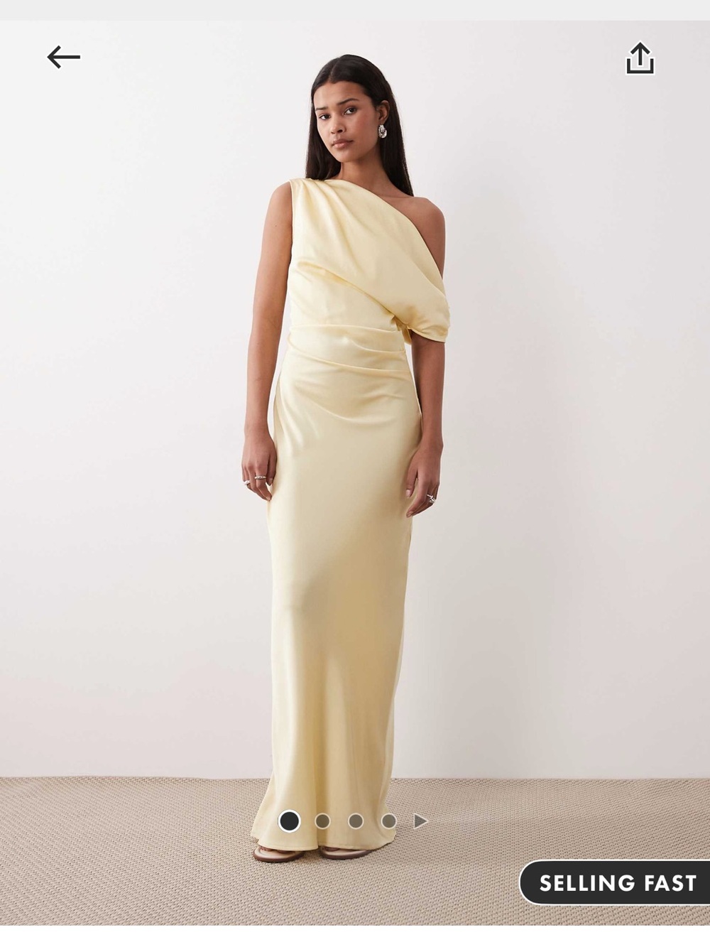 Satin dress in butter yellow- NWT